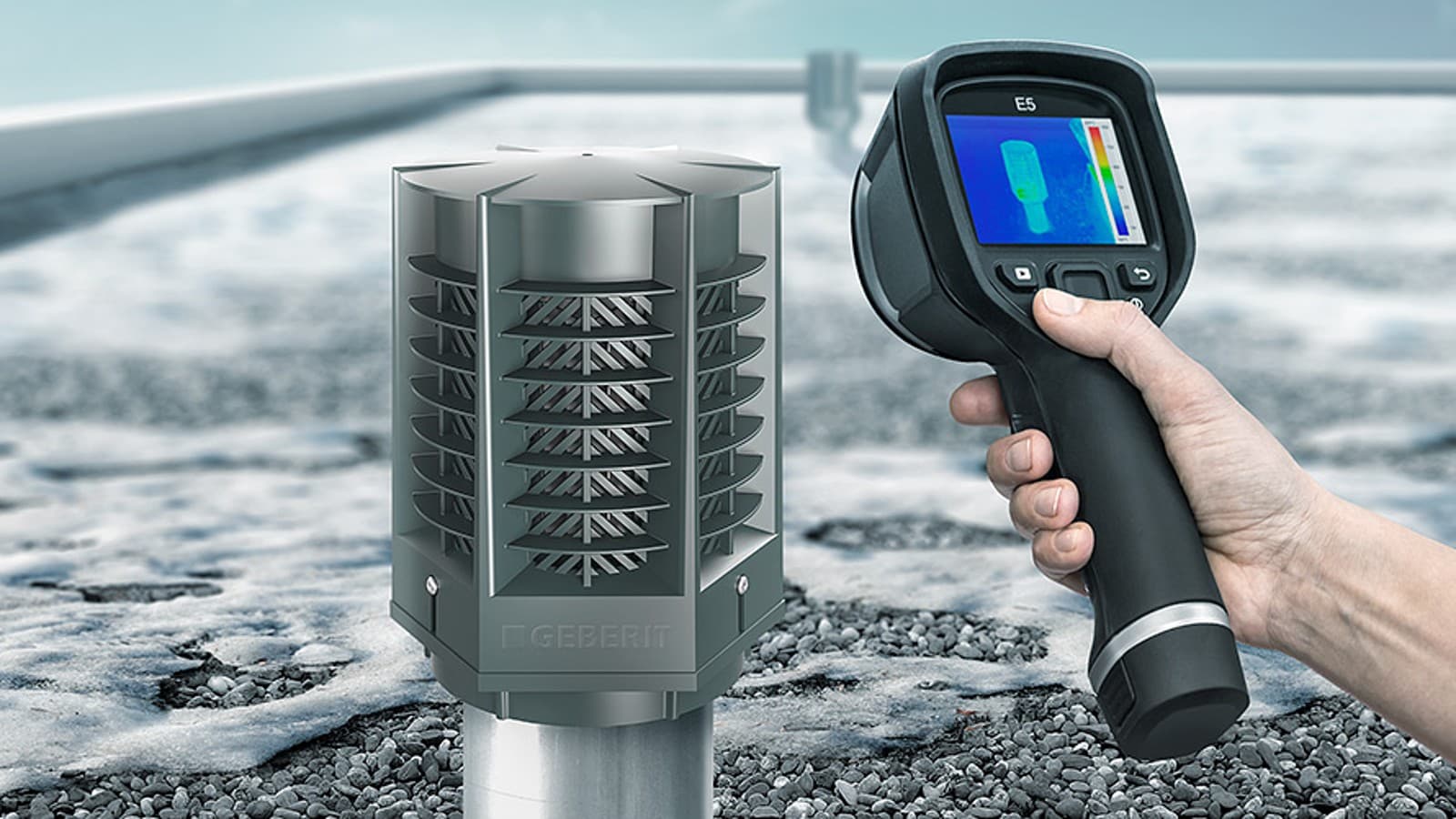 Imazhi termik tregon se valvula Geberit për ruajtjen e energjisë ERV minimizon humbjet e energjisë Imazhi termik tregon se valvula Geberit për ruajtjen e energjisë ERV minimizon humbjet e energjisë