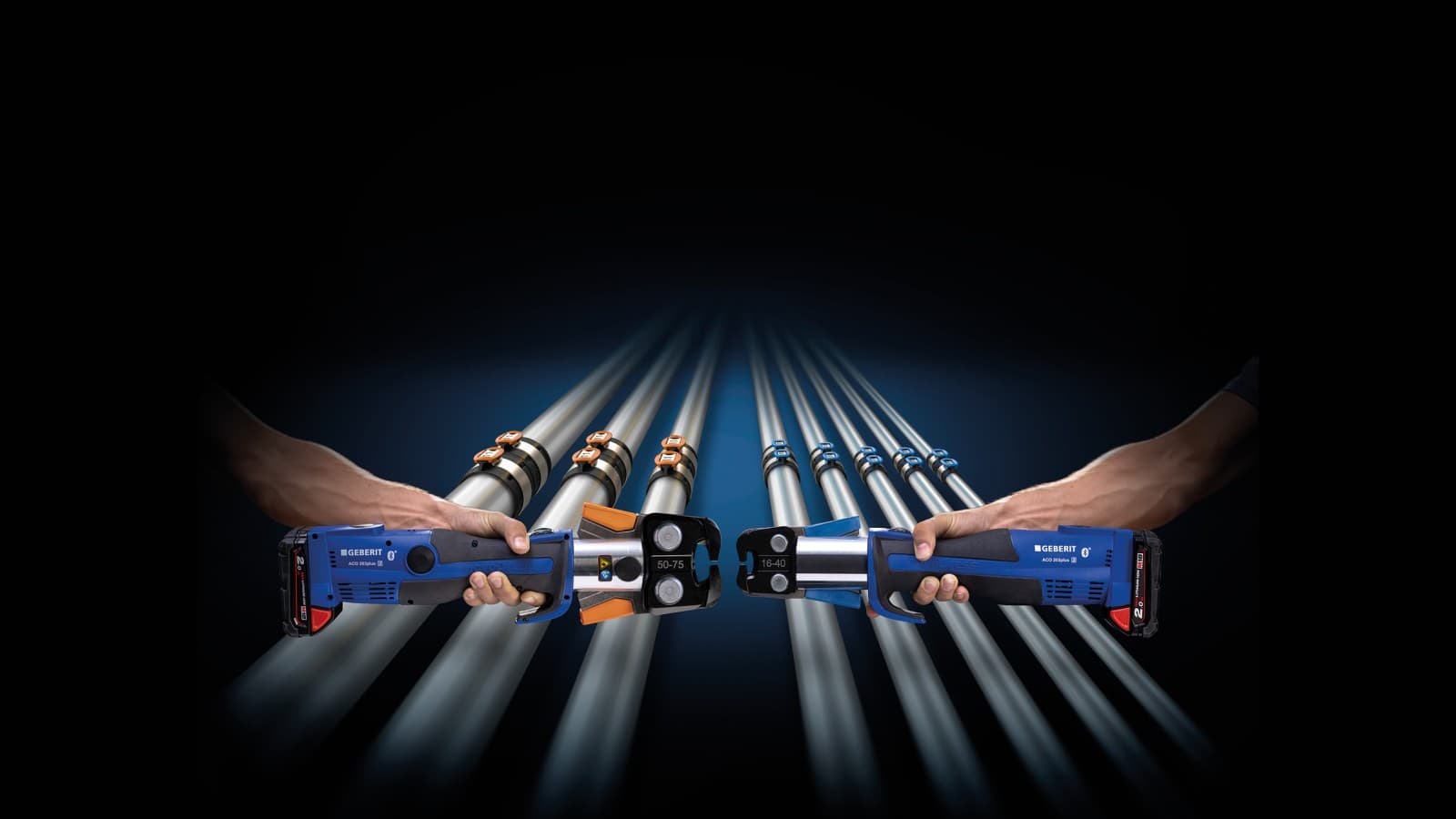 Kodim me ngjyra për përshtatjen e çelësit presues me dimensionet e pjesëve lidhëse Geberit FlowFit Kodim me ngjyra për përshtatjen e çelësit presues me dimensionet e pjesëve lidhëse Geberit FlowFit